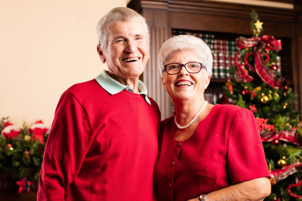 elderly Couple Christmas Holiday